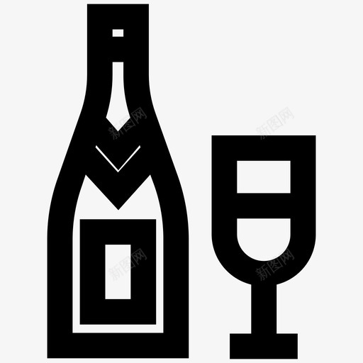 香槟酒瓶派对图标svg_新图网 https://ixintu.com 派对 酒瓶 香槟