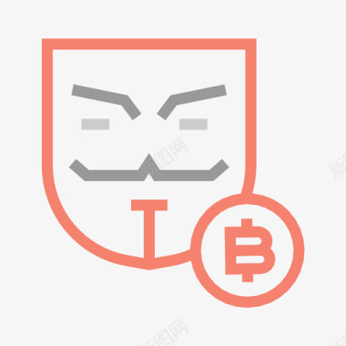 比特币黑客匿名加密货币数字图标图标