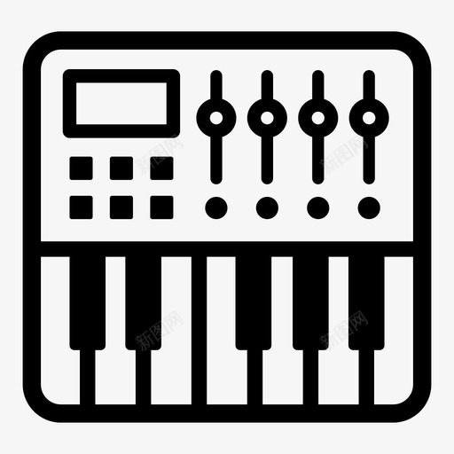 合成器音频控制器图标svg_新图网 https://ixintu.com midi键盘 合成器 控制器 电子音乐制作 设备 音响 音频