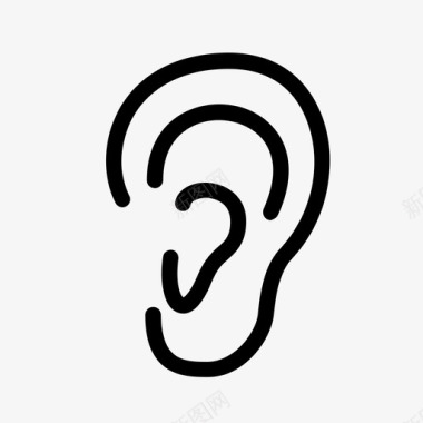 耳朵身体听觉图标图标