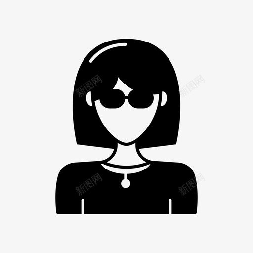短发女人化身耳环图标svg_新图网 https://ixintu.com 化身 化身女人 眼镜 短发 短发女人 耳环