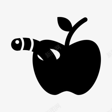 苹果烂虫子图标图标
