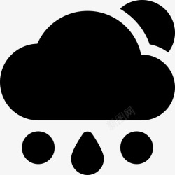 水滴天雨夹雪天云水滴图标高清图片