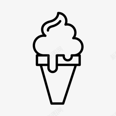 冰淇淋筒嘉年华甜点图标图标