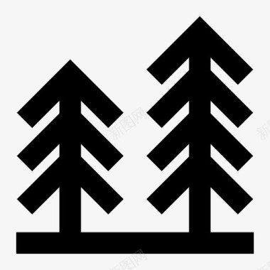 森林冷杉山图标图标