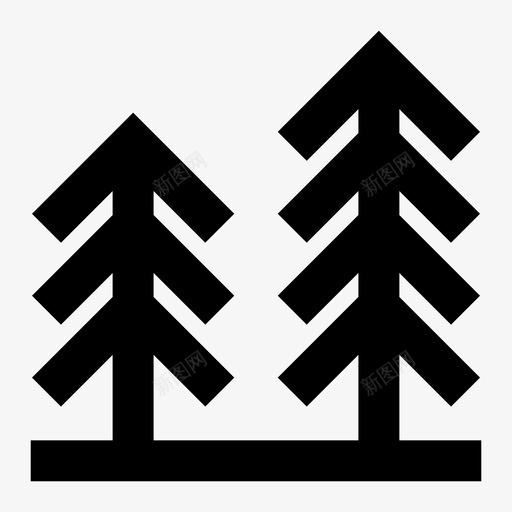 森林冷杉山图标svg_新图网 https://ixintu.com 冷杉 地方 山 松树 森林 自然