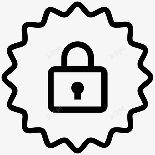 锁密码密码锁图标svg_新图网 https://ixintu.com 安全 安全密码 密码 密码锁 徽章图标设置2 锁