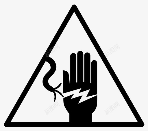 触电危险电击图标svg_新图网 https://ixintu.com 三角警示牌 危险 电击 触电 警告