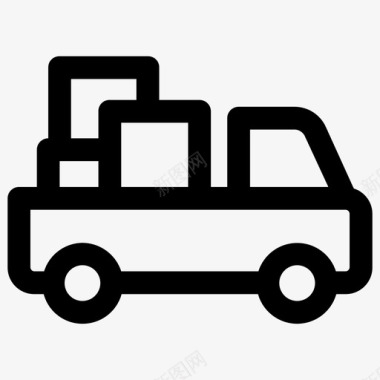 交货箱子皮卡车图标图标