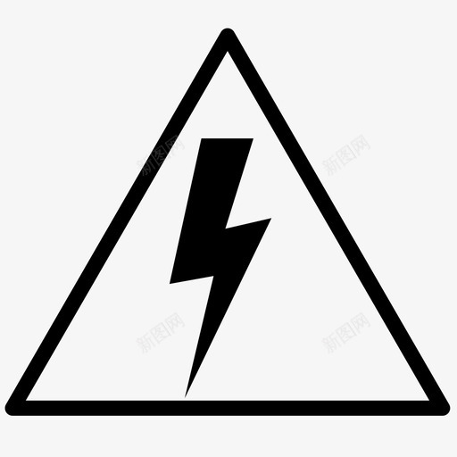 电危险电击图标svg_新图网 https://ixintu.com 三角警示牌 危险 电 电击 警告