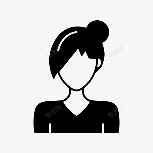 发髻头像发型图标svg_新图网 https://ixintu.com 化身女人 发型 发髻 头像 女人 用户