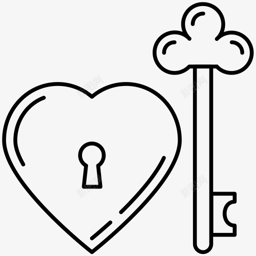 钥匙锁配件情侣图标svg_新图网 https://ixintu.com 密封 情人节 情侣 配件 钥匙锁