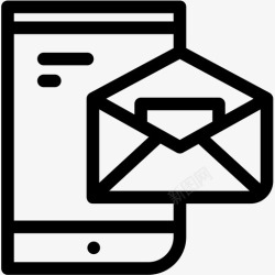 智能手机的发展移动邮件电子邮件信封图标高清图片