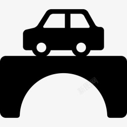 桥上汽车桥上的汽车交通工具汽车图标高清图片
