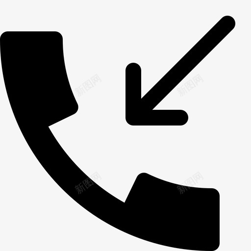 callreceivedacceptanswer图标svg_新图网 https://ixintu.com accept answer callreceived incoming phones实心图标 箭头