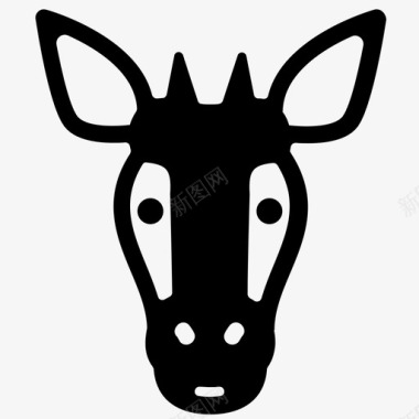 冈皮脸森林长颈鹿反刍动物图标图标