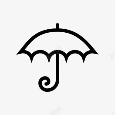伞阳伞小漩涡天气图标图标