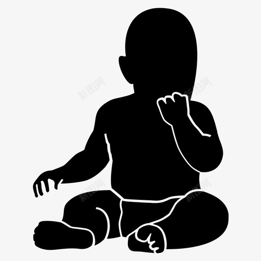 坐着的孩子尿布图标svg_新图网 https://ixintu.com 坐着的 婴儿 孩子 尿布