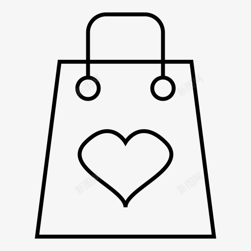 礼品袋心形购物袋图标svg_新图网 https://ixintu.com 心形 派对 礼品袋 购物袋