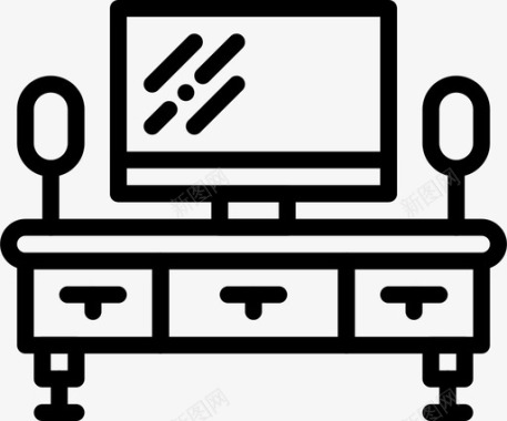 电视桌电器娱乐系统图标图标