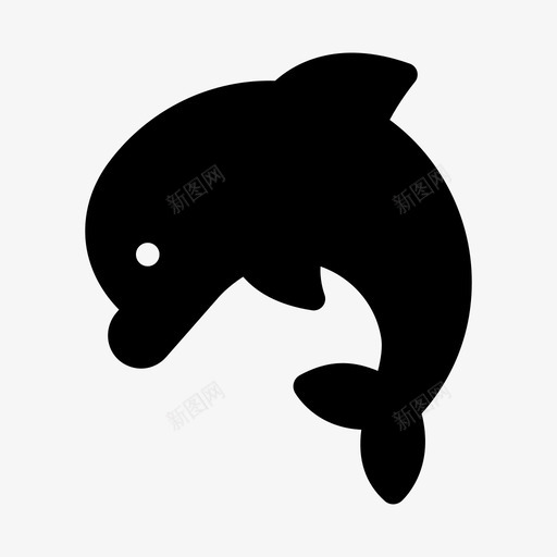 海豚鱼海洋图标svg_新图网 https://ixintu.com 夏天 海洋 海洋和海洋固体图标 海豚 鱼