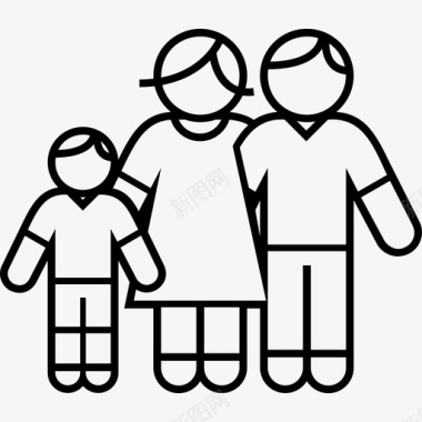 父母和儿子家庭父亲图标图标