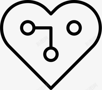 心脏人造电子图标图标