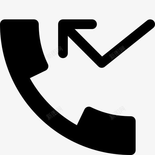 未接电话警报箭头图标svg_新图网 https://ixintu.com 无应答 未接电话 电话实心图标 箭头 警报 通知