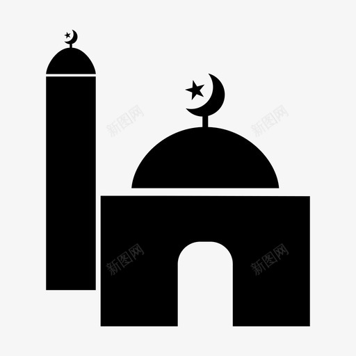 清真寺穆斯林祈祷图标svg_新图网 https://ixintu.com 宗教 清真寺 祈祷 穆斯林