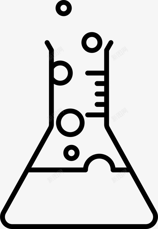 锥形瓶气泡容器图标svg_新图网 https://ixintu.com 容器 气泡 液体 科学 锥形瓶