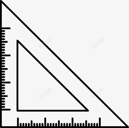 方格数学尺子图标svg_新图网 https://ixintu.com 三角形 尺子 数学 文具 方格