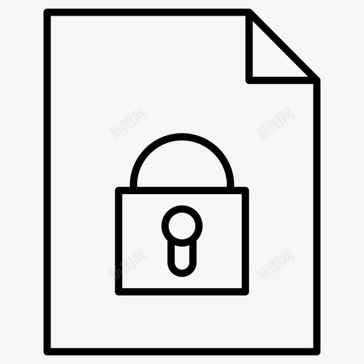 安全文件挂锁保护图标svg_新图网 https://ixintu.com pdf阅读器应用程序 保护 安全文件 安全文档 挂锁