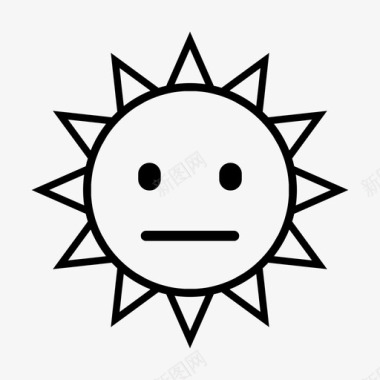 太阳表情喜怒无常图标图标