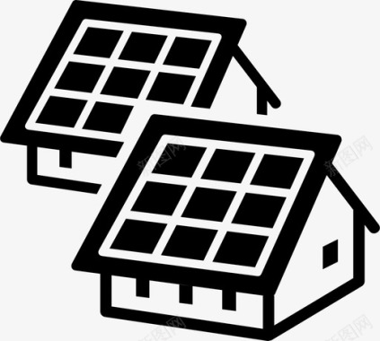 太阳能屋顶智能家居图标图标
