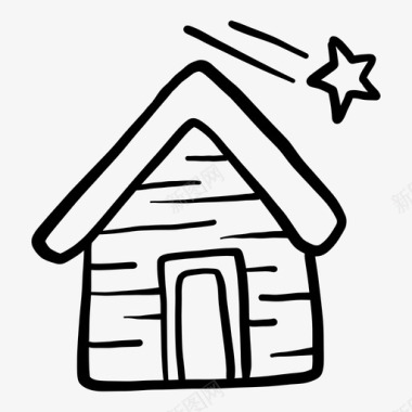 家小屋流星图标图标