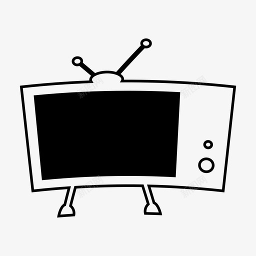 电视娱乐旧电视图标svg_新图网 https://ixintu.com 娱乐 屏幕 旧电视 电视 电视填充