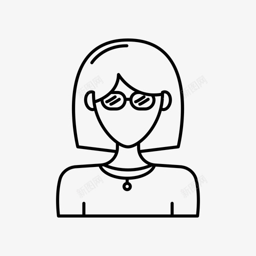 短发女孩化身眼镜图标svg_新图网 https://ixintu.com 化身 化身女人 女人 用户 眼镜 短发 短发女孩