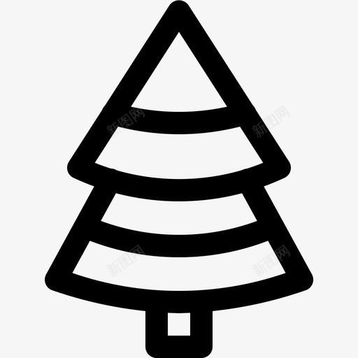 圣诞树装饰松树图标svg_新图网 https://ixintu.com 传统 圣诞树 圣诞线图标 圣诞节 松树 装饰