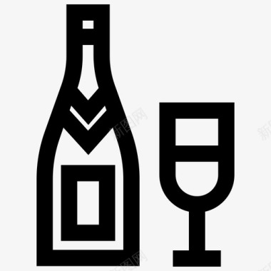 酒精瓶子香槟图标图标