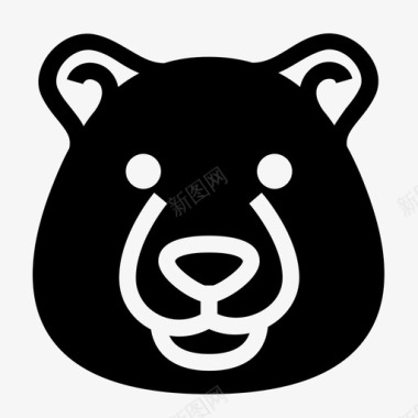 熊脸北极熊泰迪熊图标图标