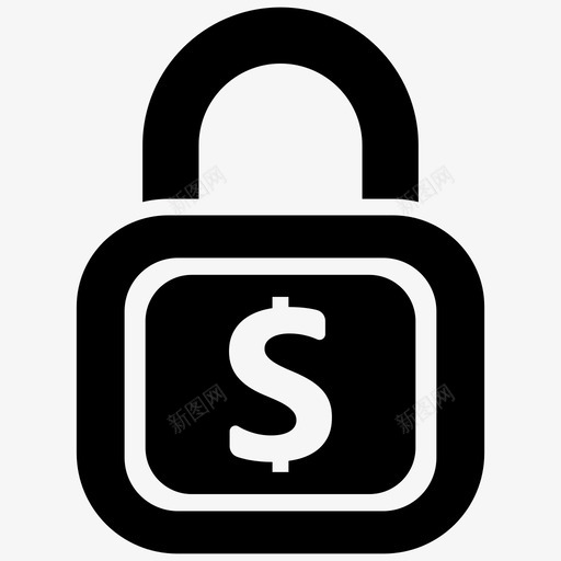 安全支付锁钱图标svg_新图网 https://ixintu.com 互联网安全 安全支付 钱 锁
