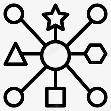 网络连接几何图标图标