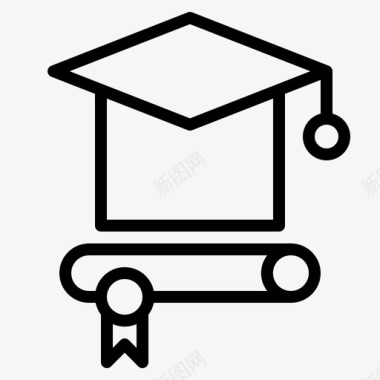 毕业帽文凭学历图标图标