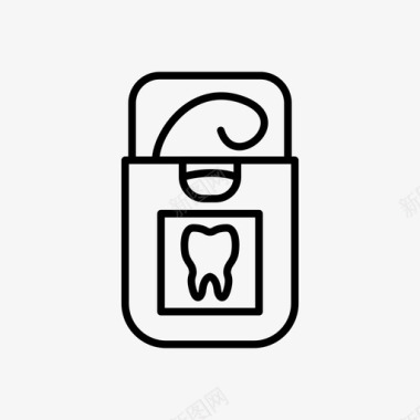 牙线清洁牙医图标图标