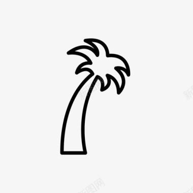 椰子树棕榈树海景图标图标