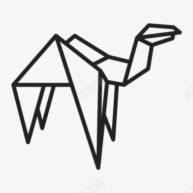 骆驼动物折叠图标图标