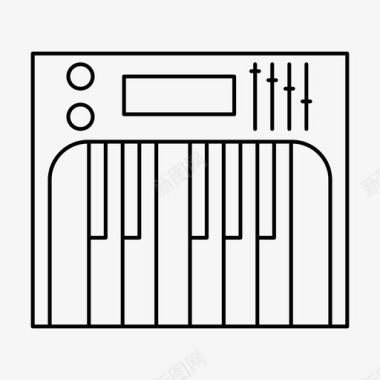 钢琴键盘和弦电动钢琴图标图标