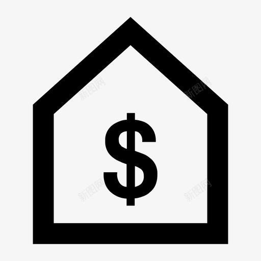 价格房子房产图标svg_新图网 https://ixintu.com 价格 商店 房产 房子
