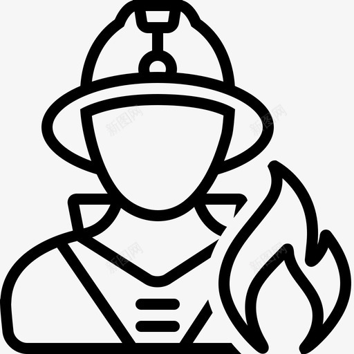 消防员安全图标svg_新图网 https://ixintu.com 安全 消防员