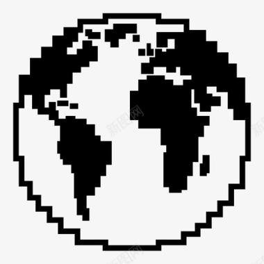 地球全球像素图标图标